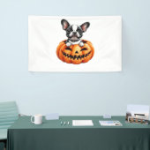 French Bulldog Happy Halloween Kürbis Classic T-S Banner (Messeveranstaltung)
