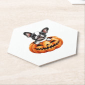 French Bulldog Happy Halloween Kürbis Classic T-S Untersetzer (angewinkelt)