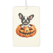 French Bulldog Happy Halloween pumpkin Classic T-S Autolufterfrischer (Vorderseite)