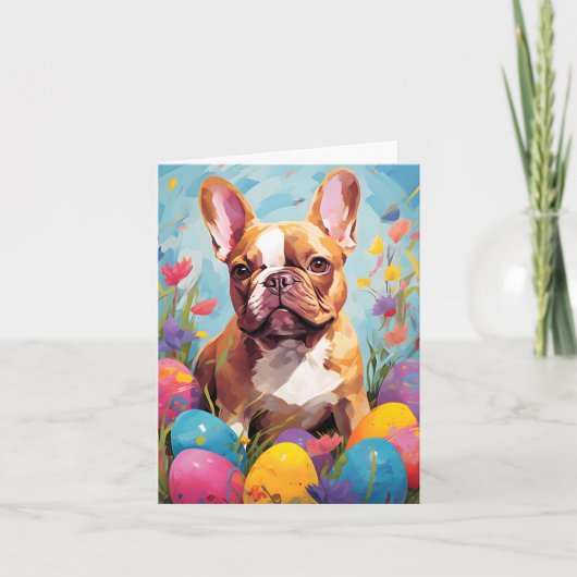 French Bulldog Happy Oaster Karte (Vorderseite)