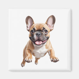 French Bulldog Happy Playful Fun Jumping Joyful Magnet