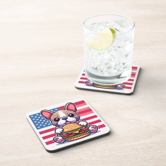 French Bulldog Hard Plastic Untersetzer (Rechte Seite)