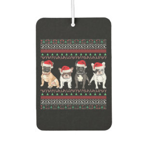 French Bulldog hässlicher Weihnachtspullover Essen Autolufterfrischer