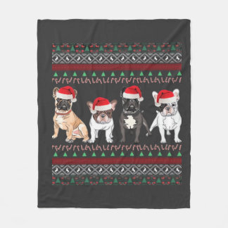 French Bulldog hässlicher Weihnachtspullover Essen Fleecedecke