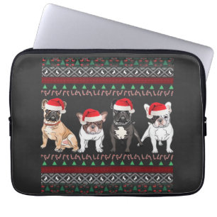 French Bulldog hässlicher Weihnachtspullover Essen Laptopschutzhülle