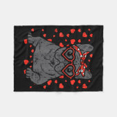 French Bulldog Heart Gles Valentine Day Frenchie D Fleecedecke (Vorderseite (Horizontal))