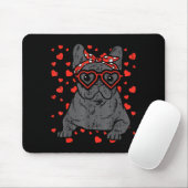 French Bulldog Heart Gles Valentine Day Frenchie D Mousepad (Mit Mouse)