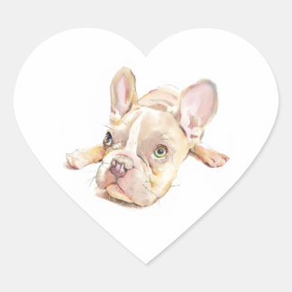 French Bulldog Heart Sticker, Dog Lover  Herz-Aufkleber