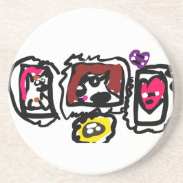 French bulldog hearts getränkeuntersetzer