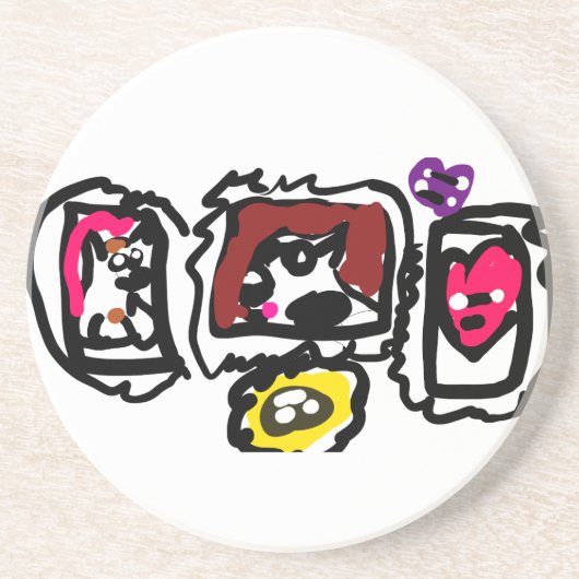 French bulldog hearts getränkeuntersetzer (Vorne)