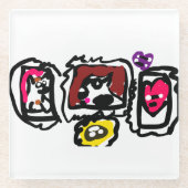 French bulldog hearts   glasuntersetzer (Vorderseite)