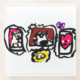 French bulldog hearts glasuntersetzer