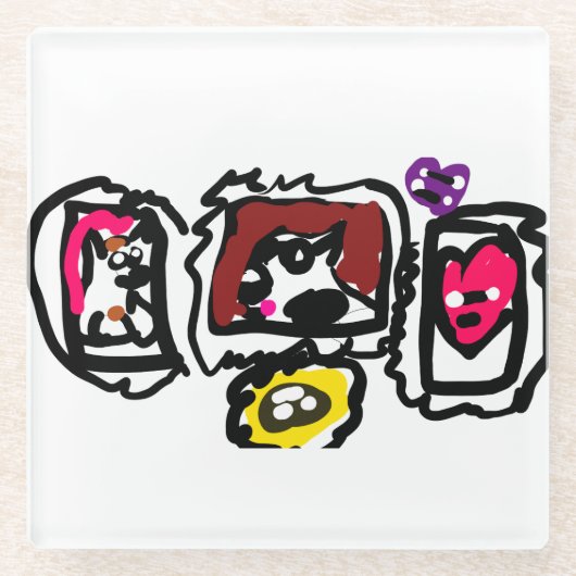 French bulldog hearts   glasuntersetzer (Vorderseite)