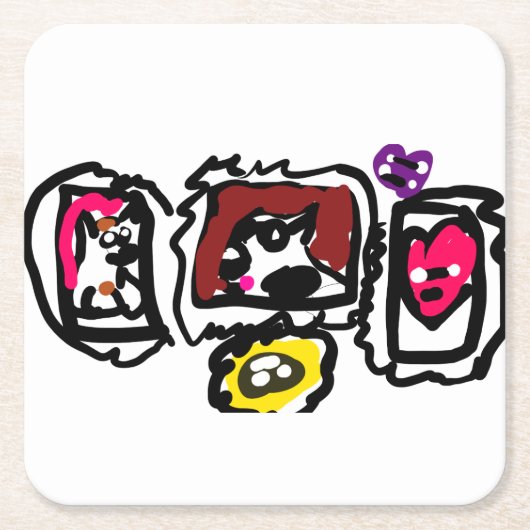 French bulldog hearts rechteckiger pappuntersetzer (Vorderseite)