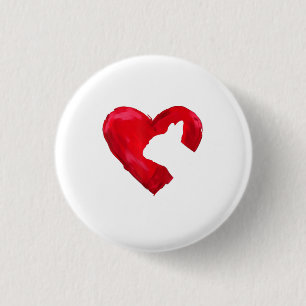 French Bulldog Herz Valentinstag Dog Lover Button