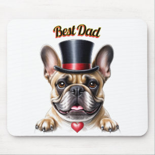 French Bulldog Herz Vatertag Bulldogge Mousepad