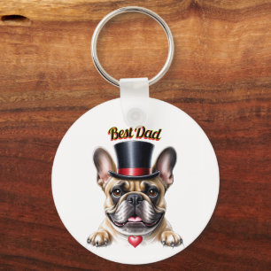 French Bulldog  Herz Vatertag Bulldogge Schlüsselanhänger