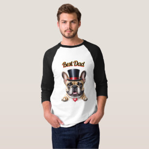 French Bulldog  Herz Vatertag Bulldogge T-Shirt