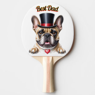 French Bulldog  Herz Vatertag Bulldogge Tischtennis Schläger