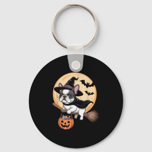 French Bulldog Hexenhut Pumpkin Halloween-Kostüm Schlüsselanhänger