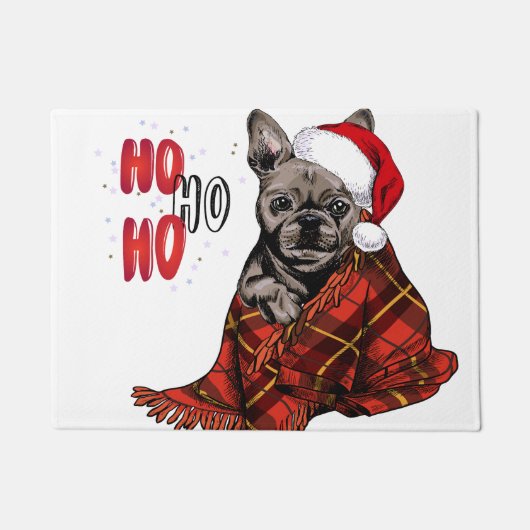 French Bulldog Ho Ho Ho Doormat Fußmatte (Vorderseite)
