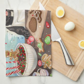 French Bulldog Holiday Baking: Festliche Weihnacht Geschirrtuch (Viertel Falte)