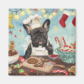 French Bulldog Holiday Baking: Festliche Weihnacht Magnet (Vorne)