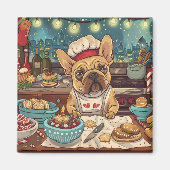 French Bulldog Holiday Baking: Festliche Weihnacht Magnet (Vorne)