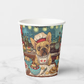 French Bulldog Holiday Baking: Festliche Weihnacht Pappbecher (Vorderseite)