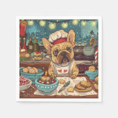 French Bulldog Holiday Baking: Festliche Weihnacht Serviette (Vorderseite)