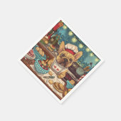 French Bulldog Holiday Baking: Festliche Weihnacht Serviette (Ecke)