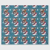 French Bulldog Holiday Christmas Wrapping Paper Geschenkpapier (Flach)