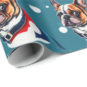 French Bulldog Holiday Christmas Wrapping Paper Geschenkpapier (Rolleneckpunkt)