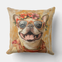 French Bulldog Hund Lover Orange Floral