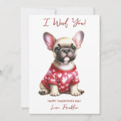 French Bulldog Hund Personalisierter Valentinstag Feiertagskarte (Vorderseite)