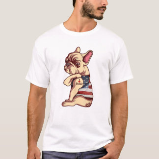 French Bulldog Hund Tattoo I Liebe Vater Funny Vat T-Shirt