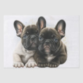 French Bulldog Hunde Niedlich Couple Seidenpapier (Vorderseite)