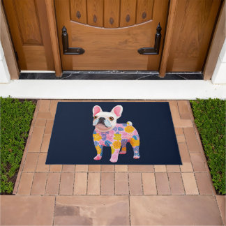 French Bulldog Illustration farbenfroh Fußmatte
