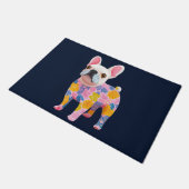 French Bulldog Illustration farbenfroh Fußmatte (Schrägansicht)