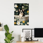 French Bulldog In Bathtub Poster, Funny Dog Poster (Heimbüro)