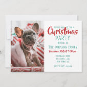 French Bulldog in Christmas Hat Einladung (Vorderseite)