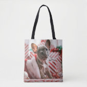 French Bulldog in Christmas Hat Tasche (Vorderseite)