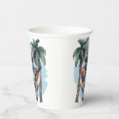 French Bulldog In Hawaiian Top Pappbecher (Rechts)