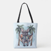 French Bulldog In Hawaiian Top Tasche (Rückseite)