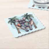 French Bulldog In Hawaiian Top Untersetzer (angewinkelt)