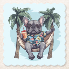 French Bulldog In Hawaiian Top Untersetzer