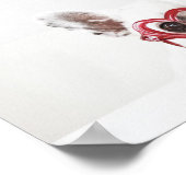 French Bulldog in Heart Glasses Poster (Ecke)