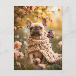 French Bulldog in Knitted Dog Attire Feiertagspostkarte