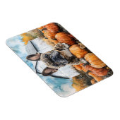 French Bulldog in Pumpkin Patch Flexibel Magnet (Rechte Seite)