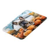 French Bulldog in Pumpkin Patch Flexibel Magnet (Linke Seite)